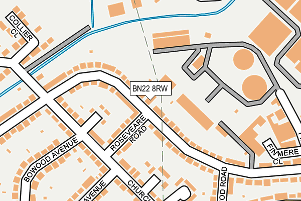 BN22 8RW map - OS OpenMap – Local (Ordnance Survey)