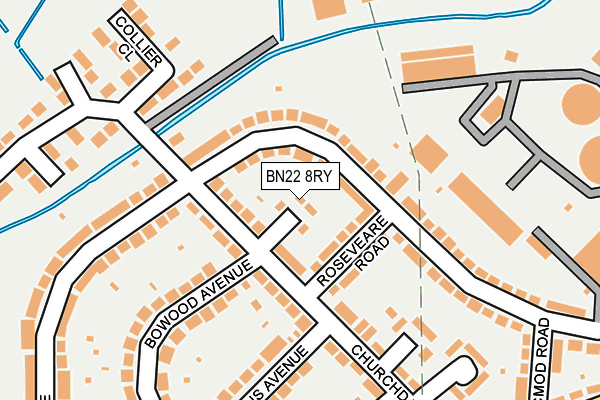 BN22 8RY map - OS OpenMap – Local (Ordnance Survey)