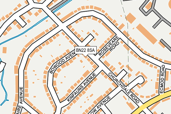 BN22 8SA map - OS OpenMap – Local (Ordnance Survey)