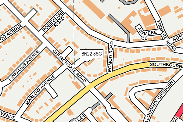 BN22 8SG map - OS OpenMap – Local (Ordnance Survey)