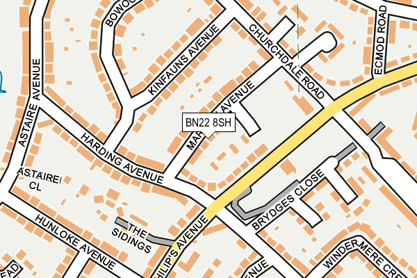 BN22 8SH map - OS OpenMap – Local (Ordnance Survey)