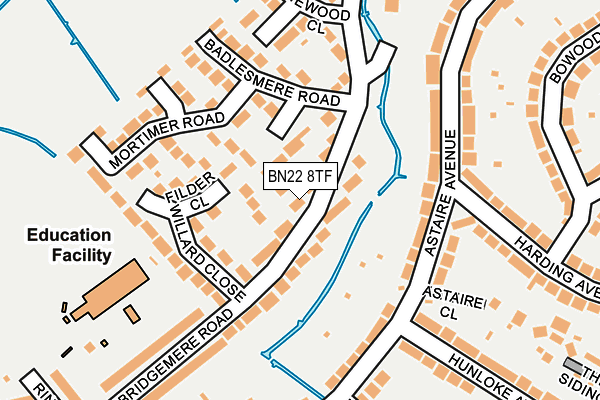 BN22 8TF map - OS OpenMap – Local (Ordnance Survey)