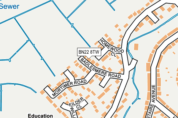 BN22 8TW map - OS OpenMap – Local (Ordnance Survey)