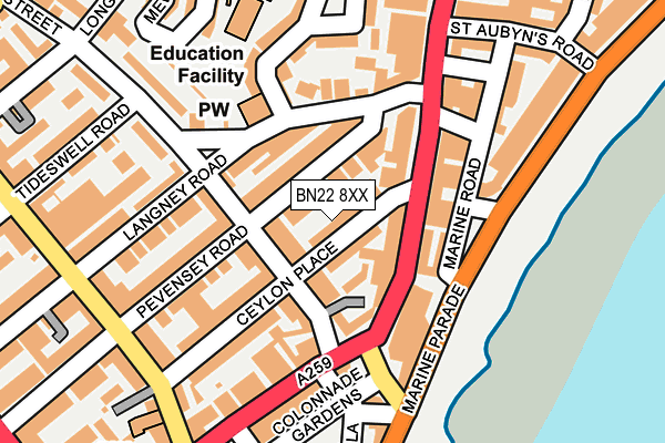 BN22 8XX map - OS OpenMap – Local (Ordnance Survey)