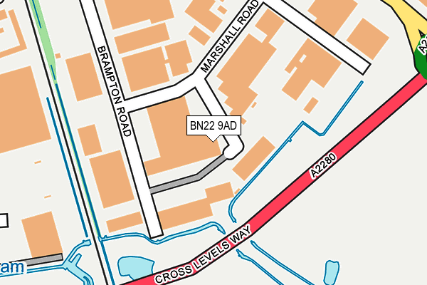 BN22 9AD map - OS OpenMap – Local (Ordnance Survey)