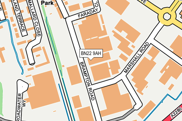 BN22 9AH map - OS OpenMap – Local (Ordnance Survey)