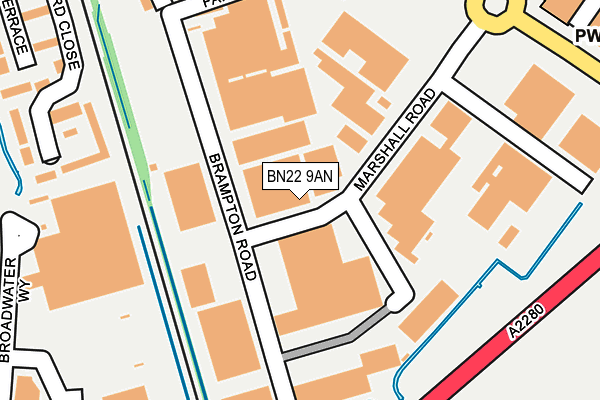 BN22 9AN map - OS OpenMap – Local (Ordnance Survey)