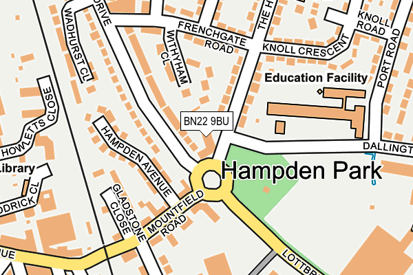 BN22 9BU map - OS OpenMap – Local (Ordnance Survey)