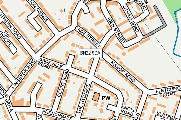 BN22 9DA map - OS OpenMap – Local (Ordnance Survey)