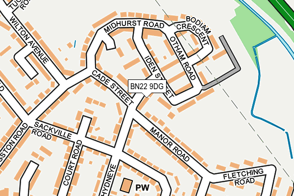 BN22 9DG map - OS OpenMap – Local (Ordnance Survey)