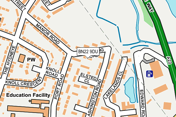 BN22 9DU map - OS OpenMap – Local (Ordnance Survey)