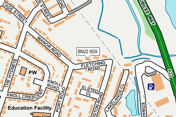 BN22 9DX map - OS OpenMap – Local (Ordnance Survey)