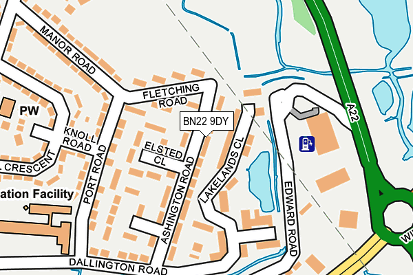 BN22 9DY map - OS OpenMap – Local (Ordnance Survey)
