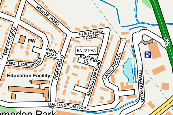 BN22 9EA map - OS OpenMap – Local (Ordnance Survey)