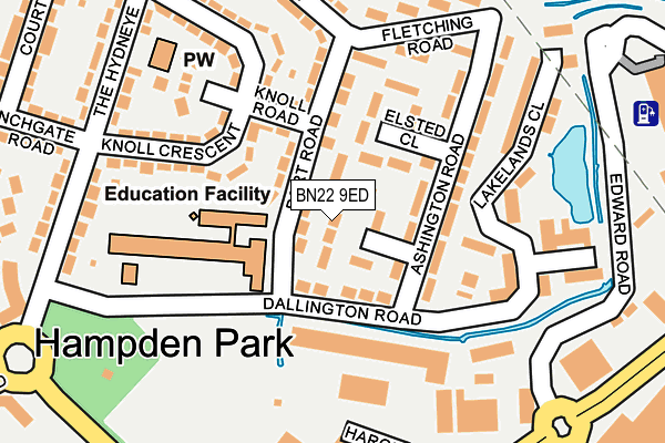 BN22 9ED map - OS OpenMap – Local (Ordnance Survey)