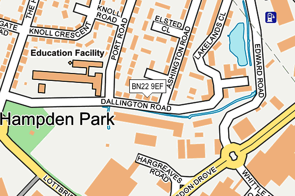 BN22 9EF map - OS OpenMap – Local (Ordnance Survey)