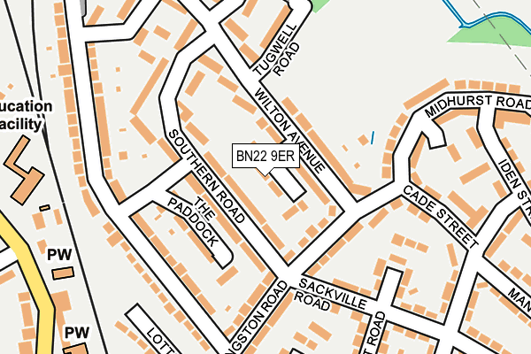 BN22 9ER map - OS OpenMap – Local (Ordnance Survey)