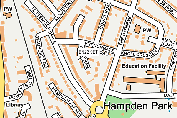 BN22 9ET map - OS OpenMap – Local (Ordnance Survey)