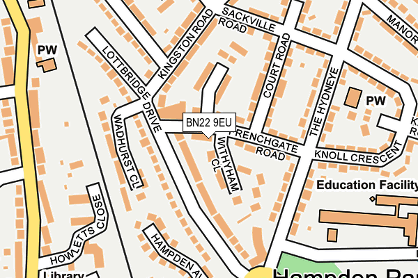 BN22 9EU map - OS OpenMap – Local (Ordnance Survey)