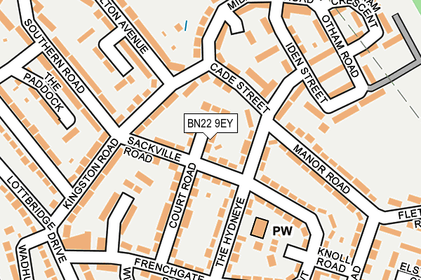 BN22 9EY map - OS OpenMap – Local (Ordnance Survey)