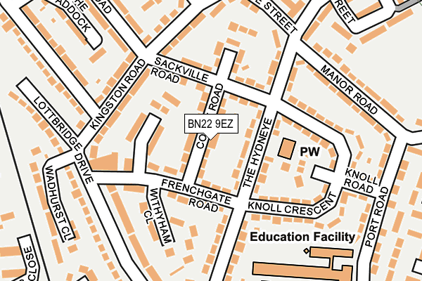 BN22 9EZ map - OS OpenMap – Local (Ordnance Survey)