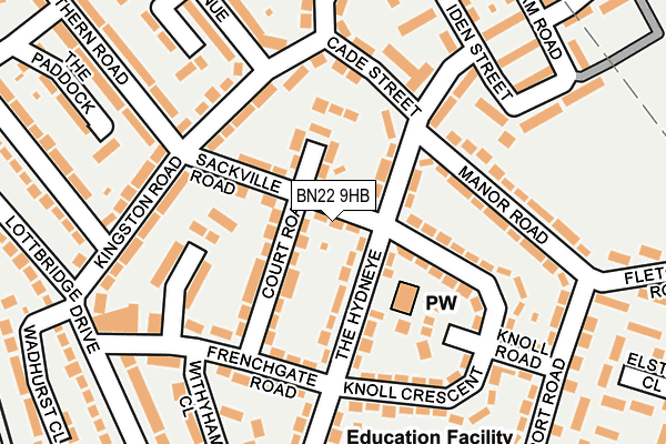 BN22 9HB map - OS OpenMap – Local (Ordnance Survey)