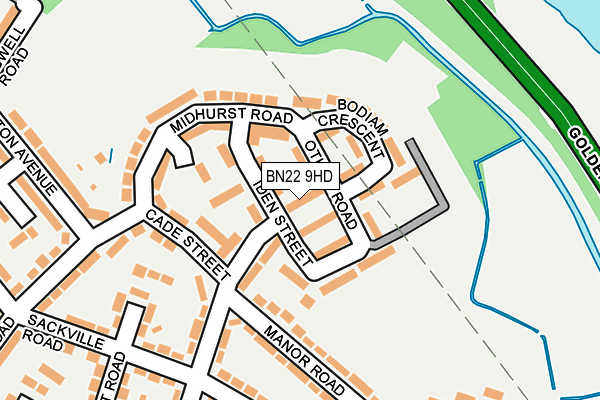 BN22 9HD map - OS OpenMap – Local (Ordnance Survey)