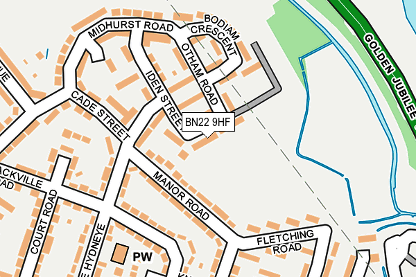 BN22 9HF map - OS OpenMap – Local (Ordnance Survey)