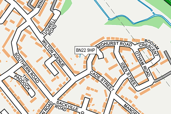 BN22 9HP map - OS OpenMap – Local (Ordnance Survey)