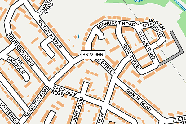 BN22 9HR map - OS OpenMap – Local (Ordnance Survey)