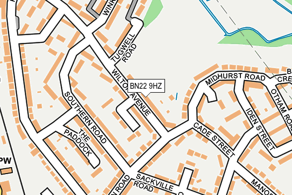 BN22 9HZ map - OS OpenMap – Local (Ordnance Survey)
