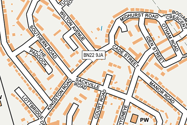 BN22 9JA map - OS OpenMap – Local (Ordnance Survey)