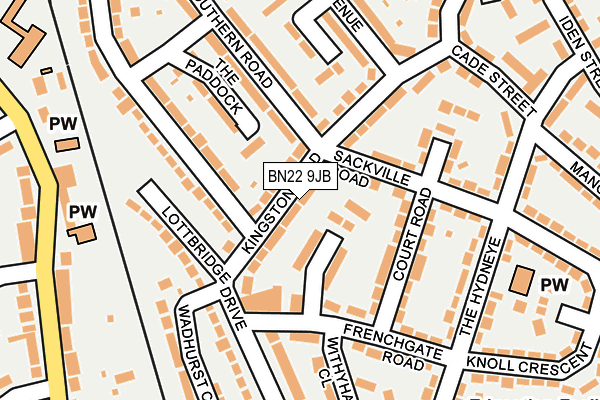 BN22 9JB map - OS OpenMap – Local (Ordnance Survey)