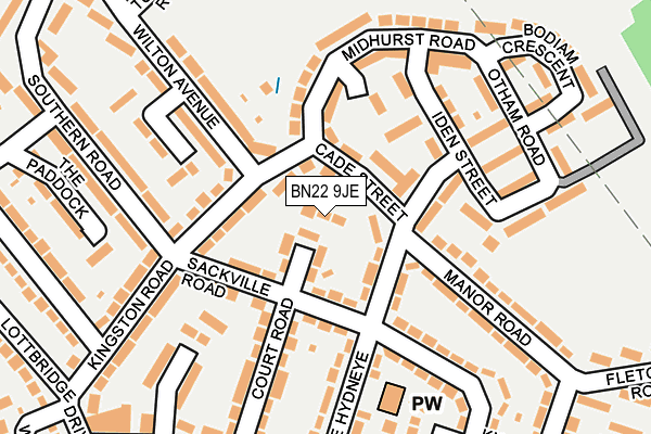 BN22 9JE map - OS OpenMap – Local (Ordnance Survey)