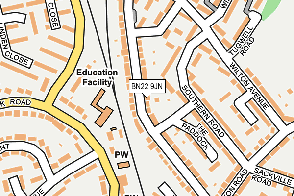 BN22 9JN map - OS OpenMap – Local (Ordnance Survey)