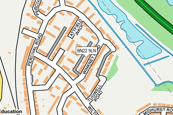 BN22 9LN map - OS OpenMap – Local (Ordnance Survey)