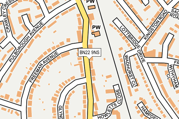 BN22 9NS map - OS OpenMap – Local (Ordnance Survey)