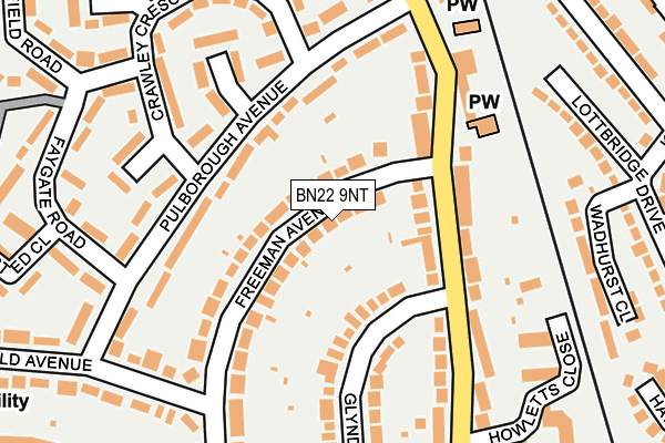 BN22 9NT map - OS OpenMap – Local (Ordnance Survey)