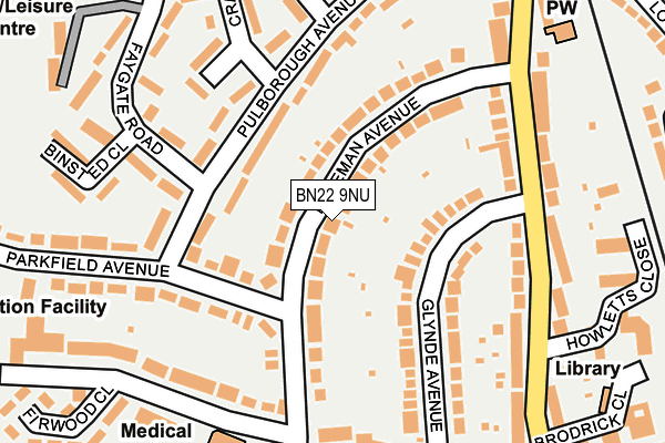 BN22 9NU map - OS OpenMap – Local (Ordnance Survey)