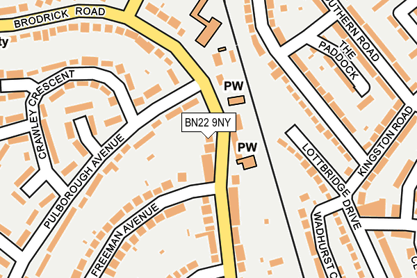 BN22 9NY map - OS OpenMap – Local (Ordnance Survey)