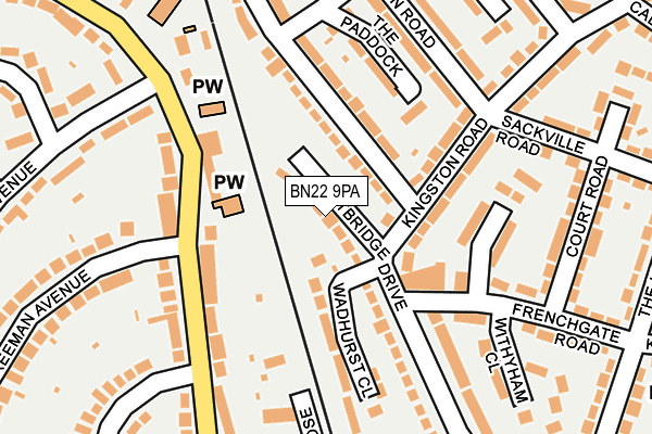 BN22 9PA map - OS OpenMap – Local (Ordnance Survey)