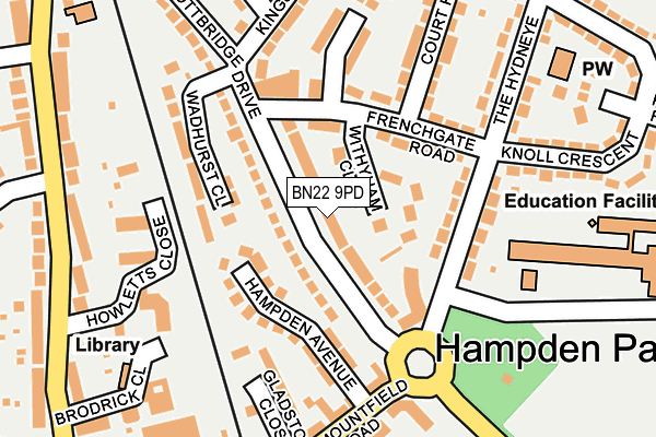 BN22 9PD map - OS OpenMap – Local (Ordnance Survey)