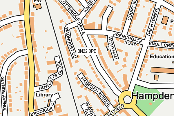 BN22 9PE map - OS OpenMap – Local (Ordnance Survey)