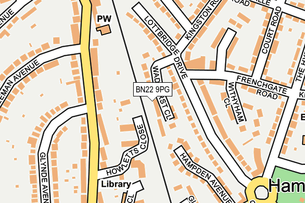 BN22 9PG map - OS OpenMap – Local (Ordnance Survey)