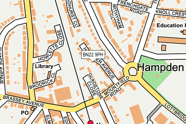 BN22 9PH map - OS OpenMap – Local (Ordnance Survey)
