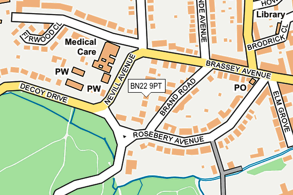 BN22 9PT map - OS OpenMap – Local (Ordnance Survey)