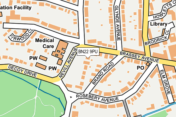 BN22 9PU map - OS OpenMap – Local (Ordnance Survey)