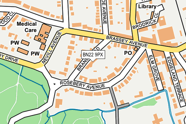 BN22 9PX map - OS OpenMap – Local (Ordnance Survey)
