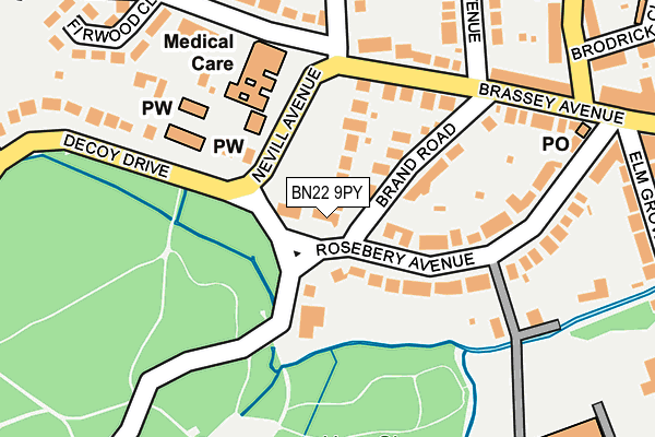 BN22 9PY map - OS OpenMap – Local (Ordnance Survey)