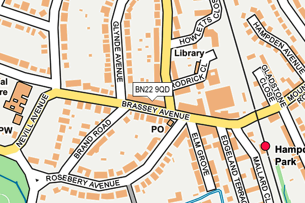 BN22 9QD map - OS OpenMap – Local (Ordnance Survey)